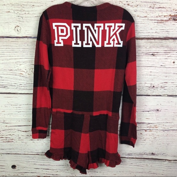 2017🆕PINK VS ❣️RED BUFFALO  THERMAL ONESIE ROMPER - Picture 8 of 11